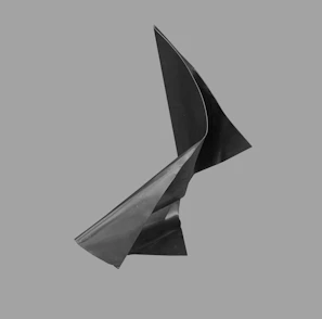 A monochrome 3D object sculpture with smooth curves, set against a stone grey backdrop.