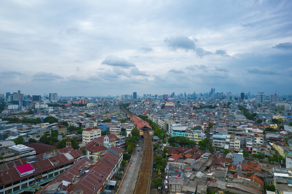 a view of a city from a high point of view