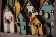 A cozy village with houses designed as different musical notes and clefs.