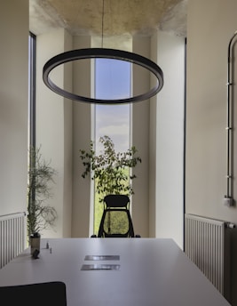 A stylish office lighting solution that enhances productivity.