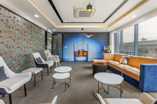Chic lounge area with modern Mexican art and comfortable seating