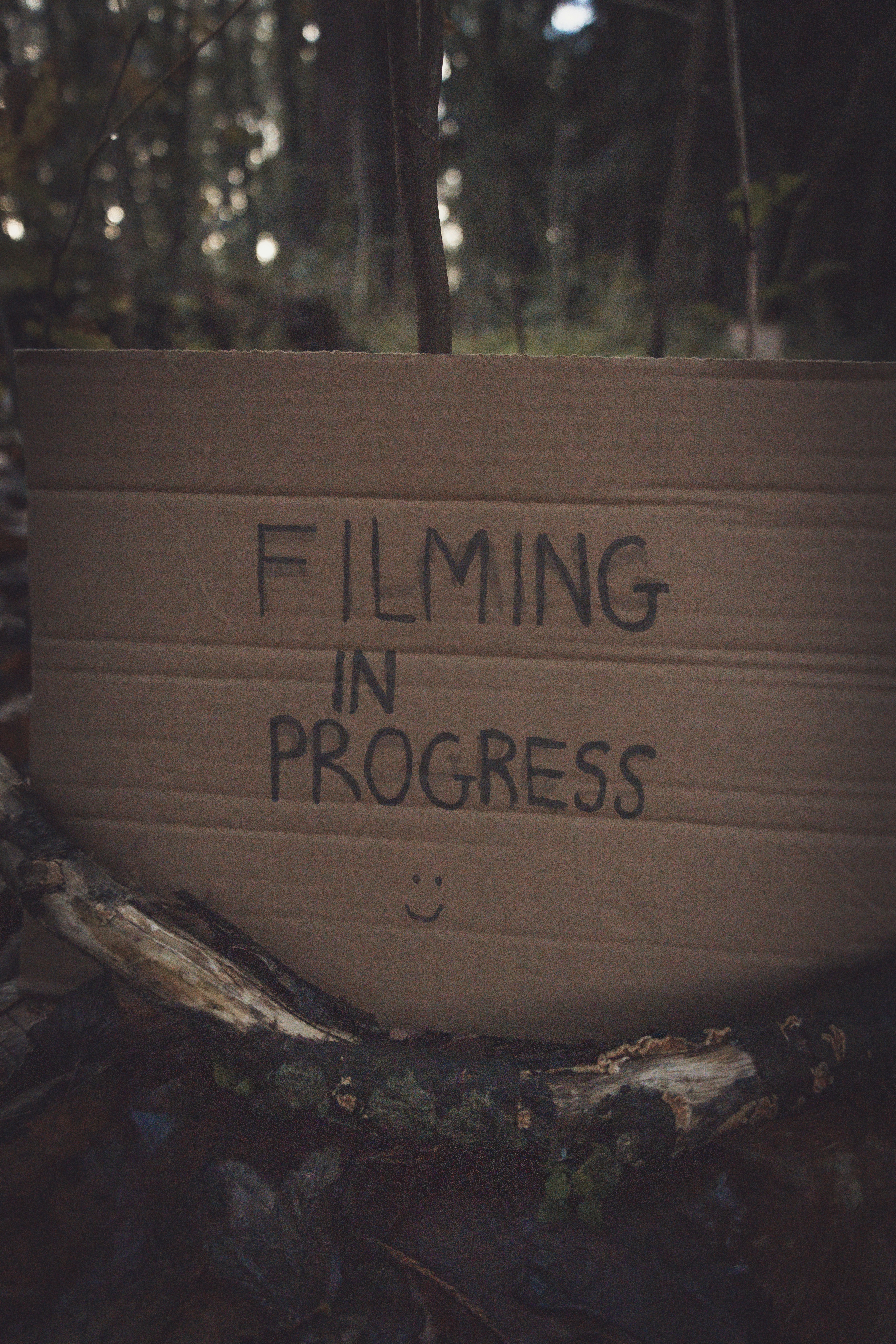 a cardboard box that has writing on it