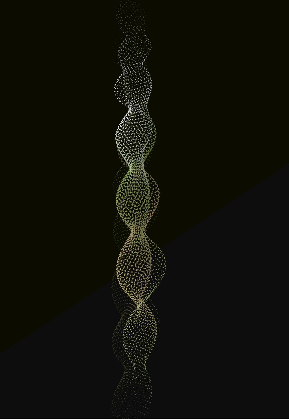 an abstract image of a spiral of dots on a black background