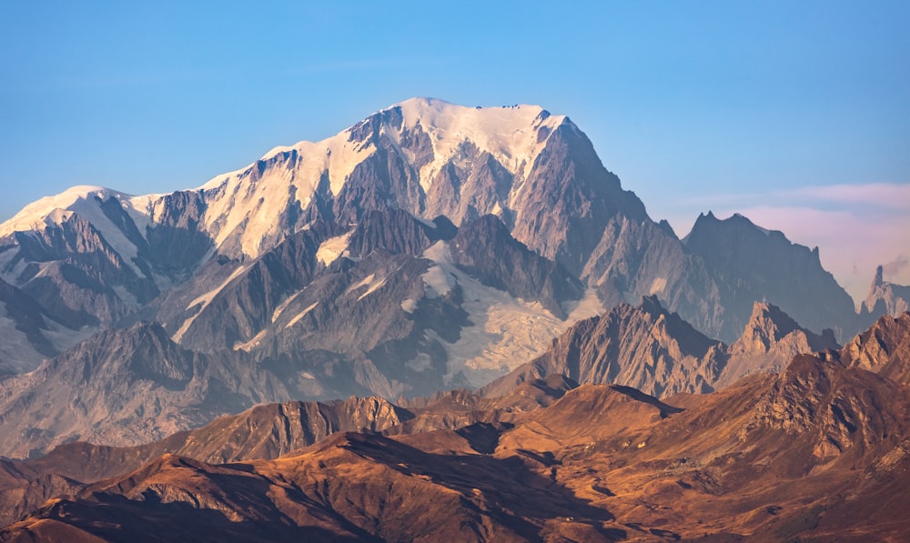 a view of a mountain range from a plane