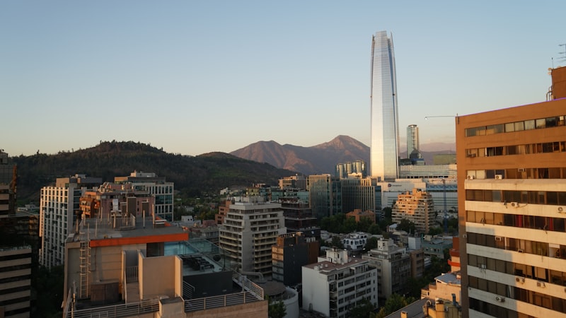 Santiago city with mountains