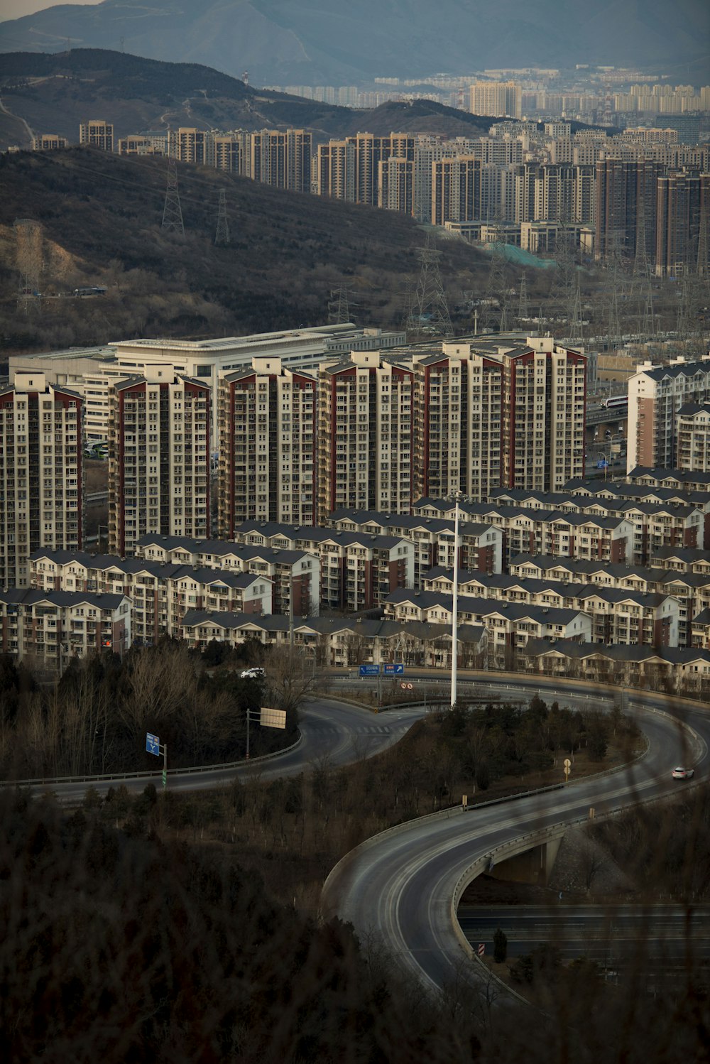 a large group of buildings in a city