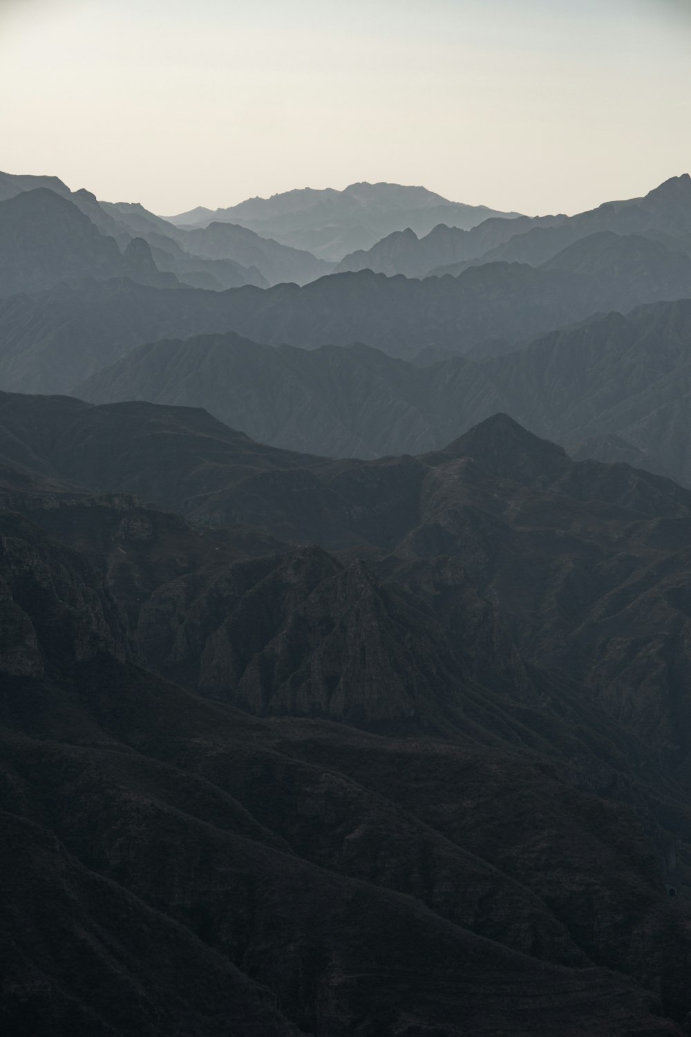 a view of a mountain range from an airplane