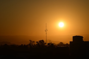A sunset view outside the k h a s radio studio window, symbolizing the heart and soul of Iowa’s music heritage.