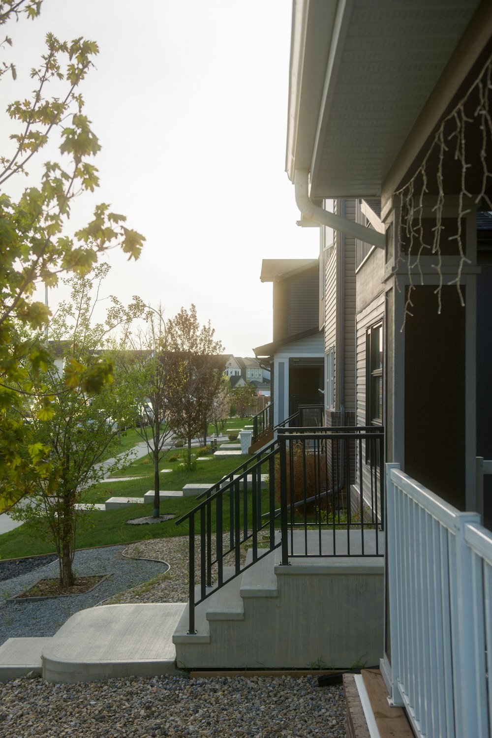 a view of a house from the front porch