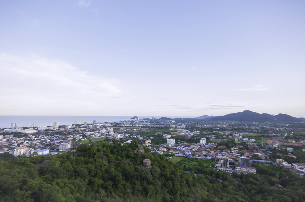 a view of a city from a hill