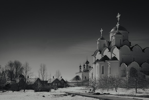 A serene image of the Sts. Cyril and Methodius Church in Narva.