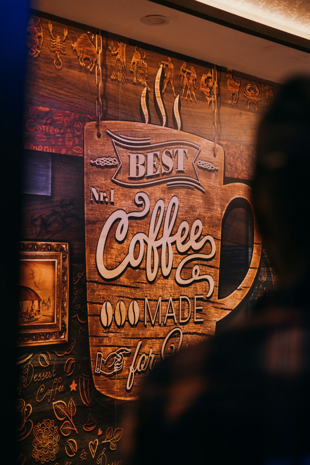 a wooden sign that says best coffee made