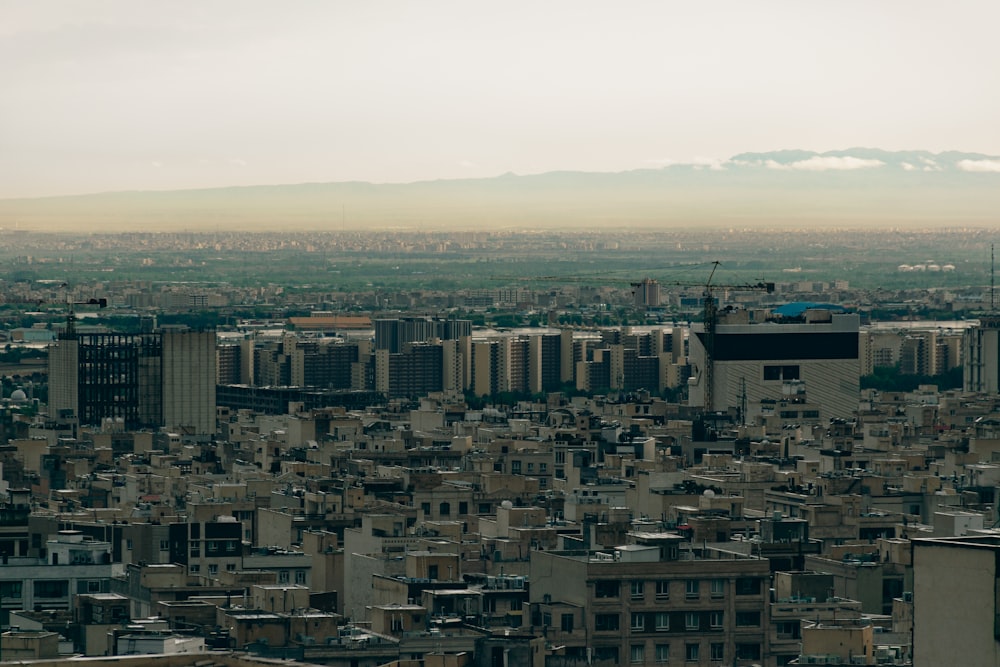 a view of a city from a tall building