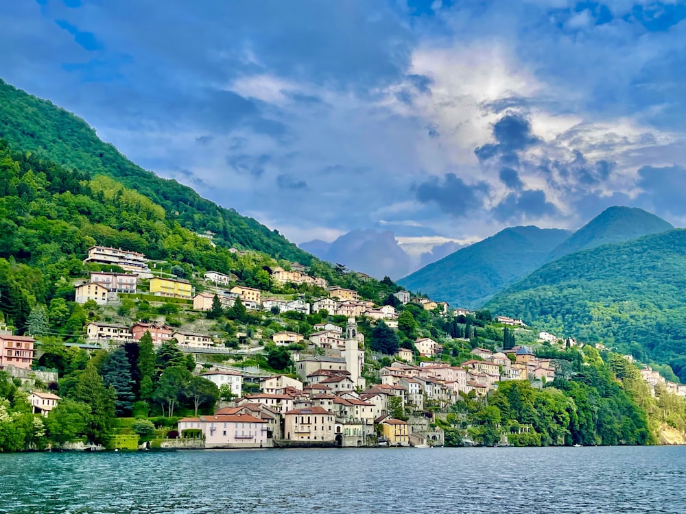 a small village on the side of a mountain