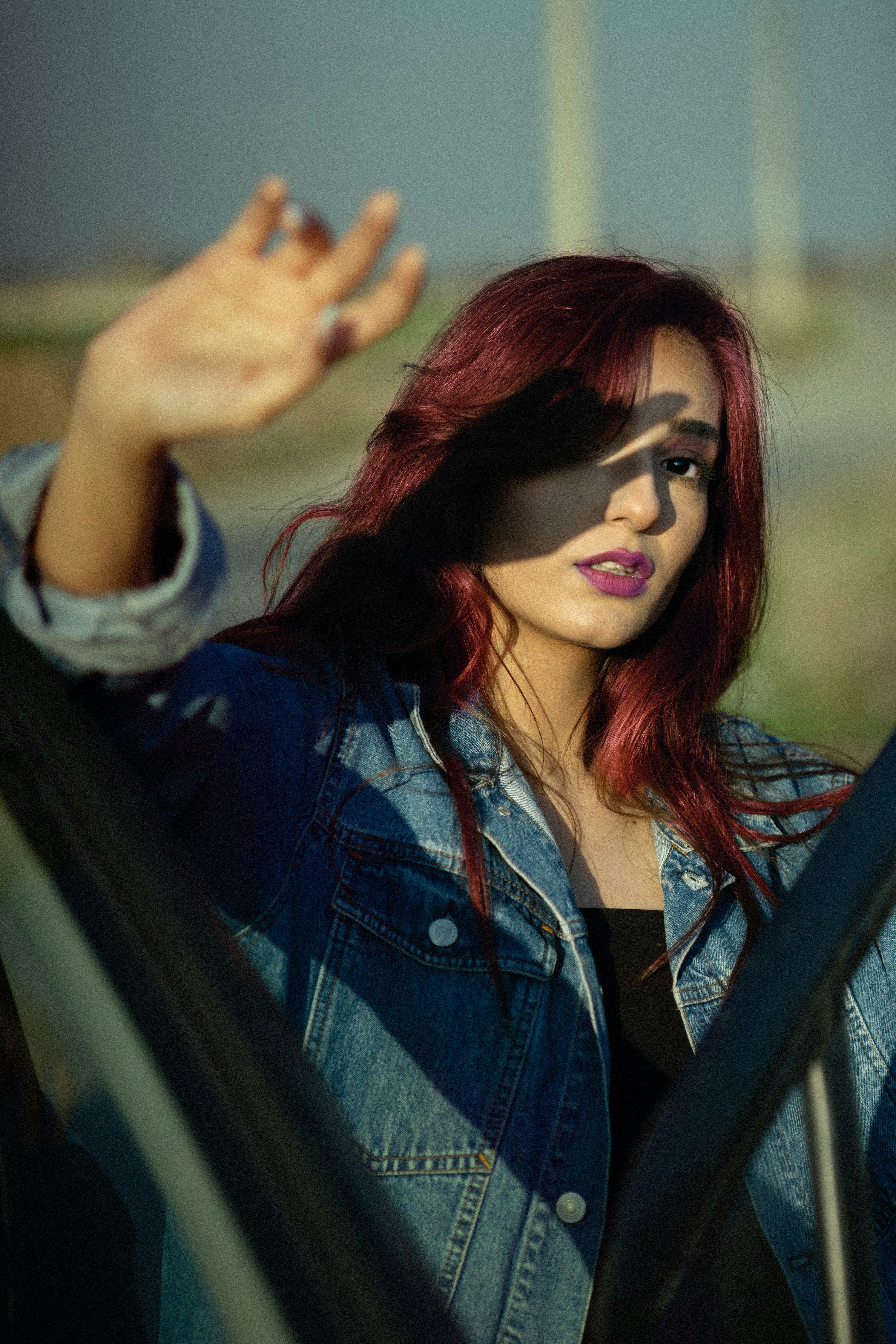 A natural and romantic photo of the couple.