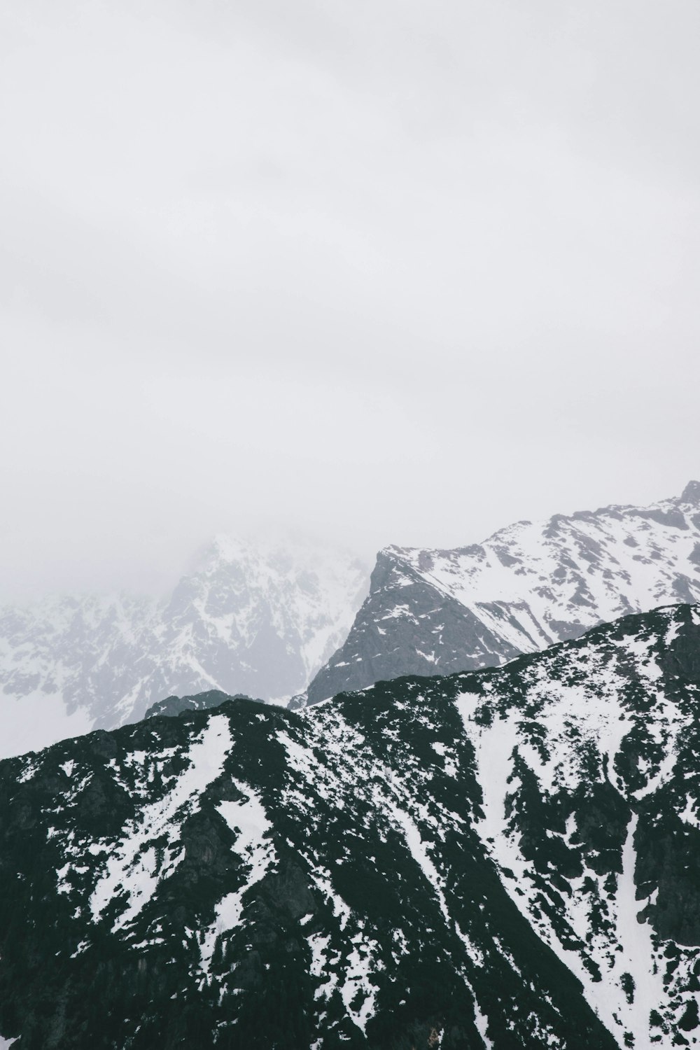 a snow covered mountain with a sky background