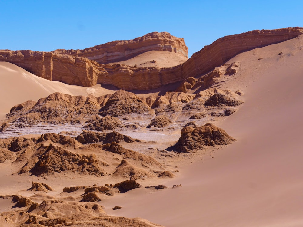 Um grupo de dunas de areia no deserto