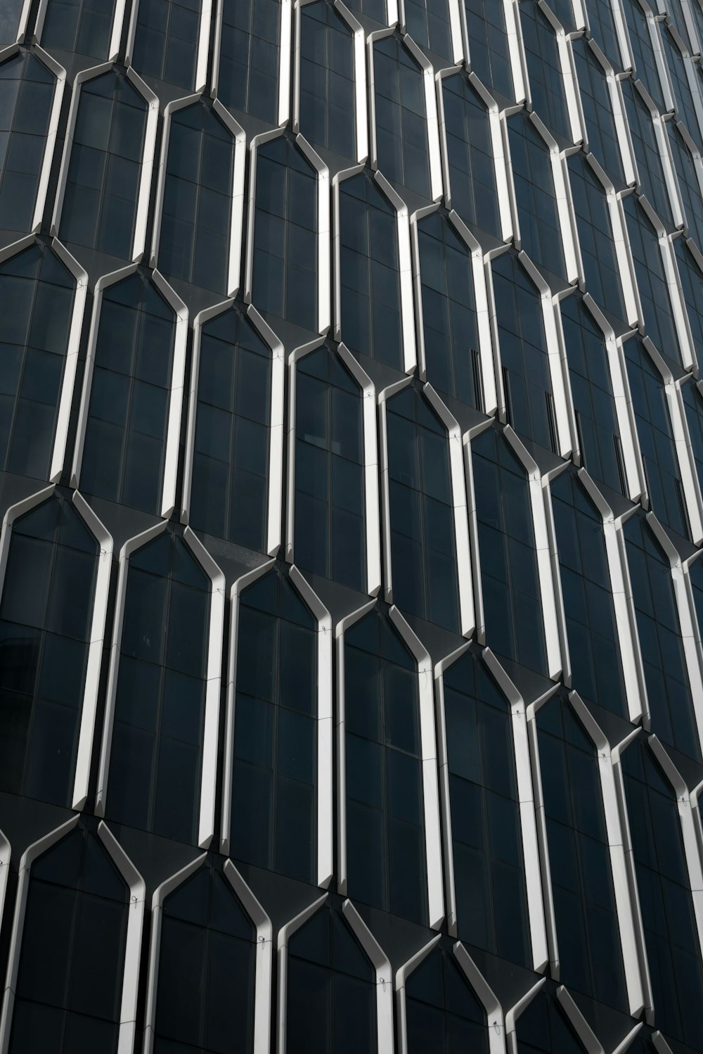 a close up of a building with many windows