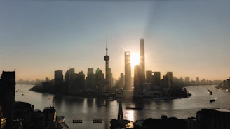Panoramic view of Cairo from Zamalek with the Nile River and city skyline at sunset