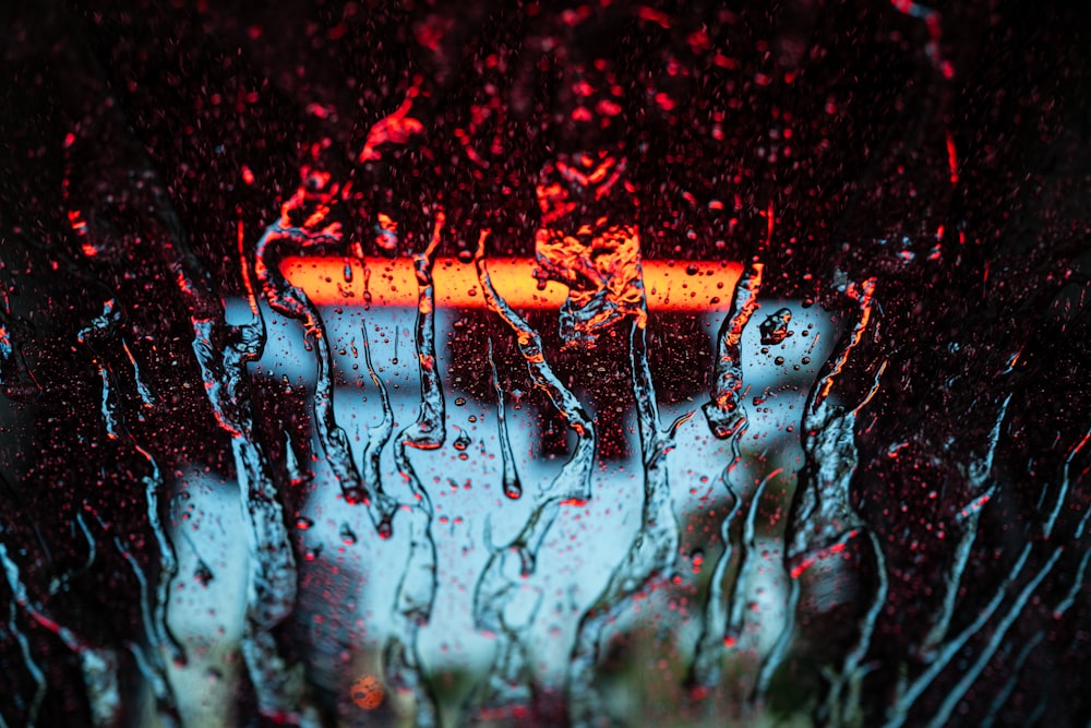 rain drops on the windshield of a car