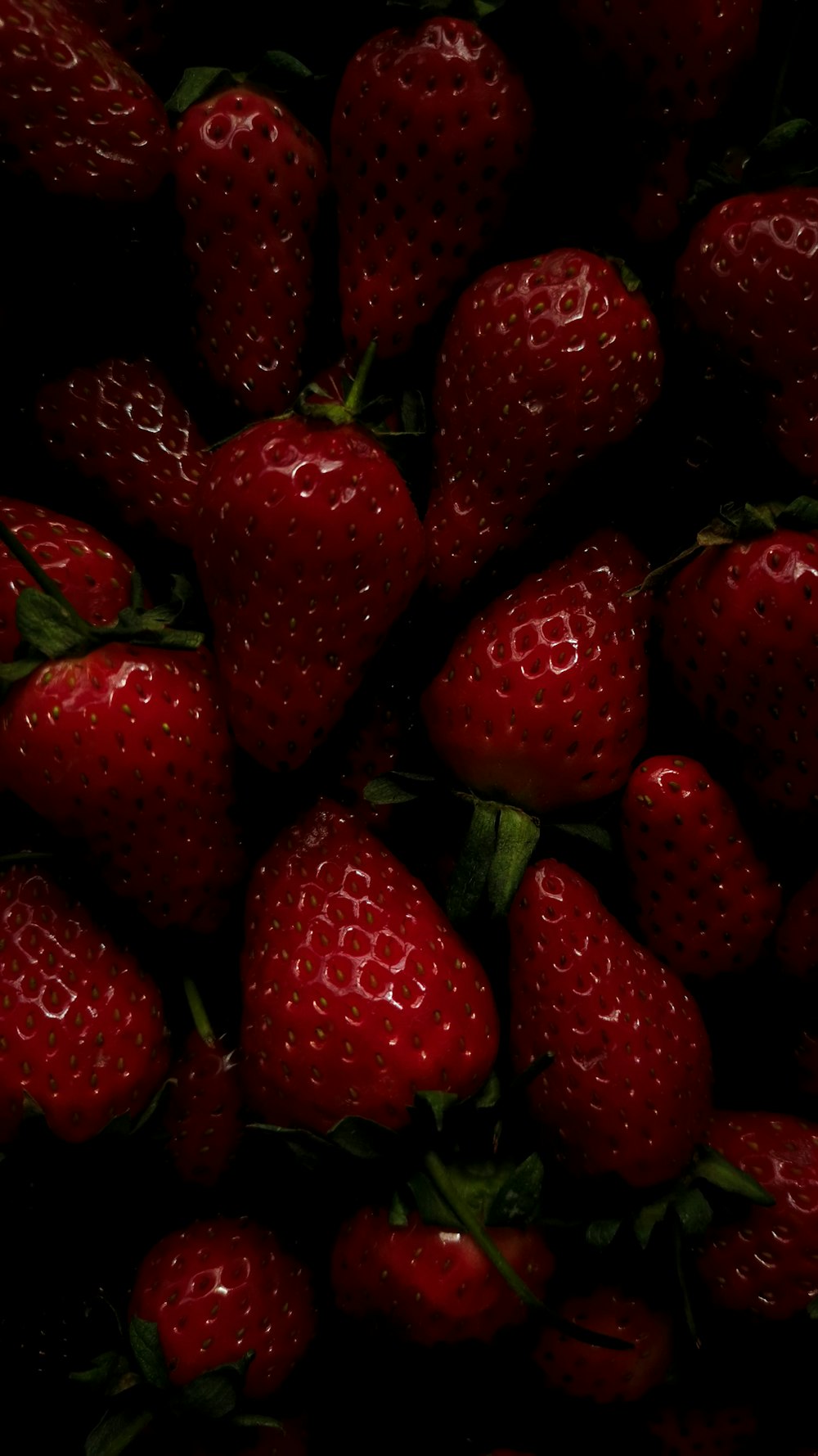 a close up of a bunch of strawberries