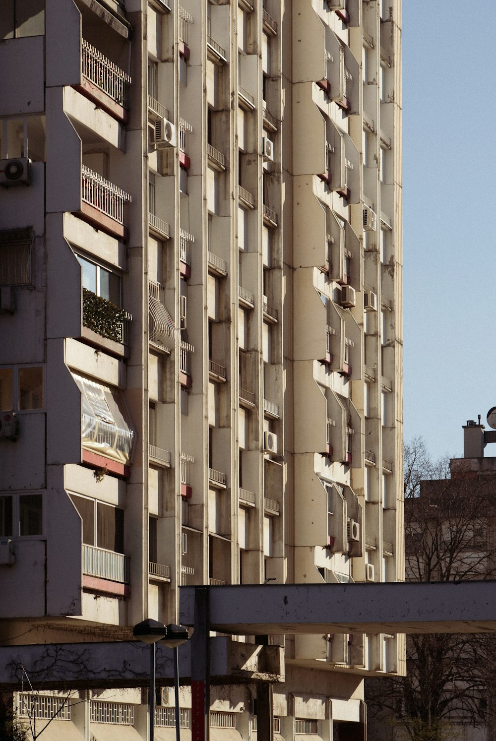 a very tall building with lots of windows