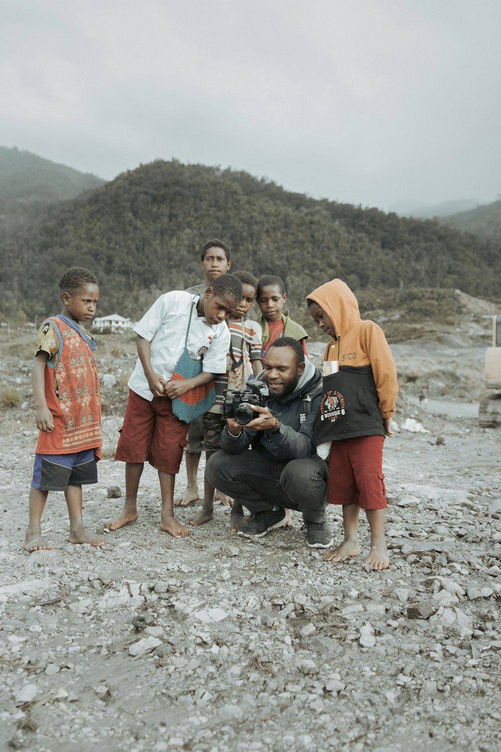 a man taking a picture of a group of people