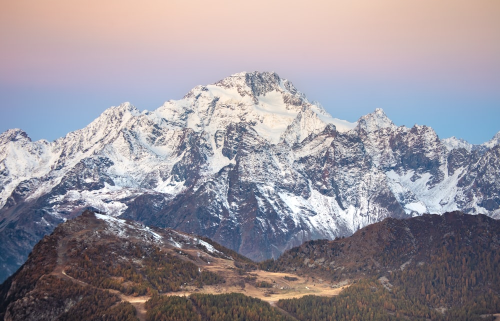 a view of a mountain range from a distance