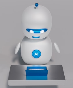An AI robot icon symbolizing automation and smart technology.
