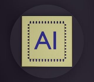 a computer chip with the letter a on it