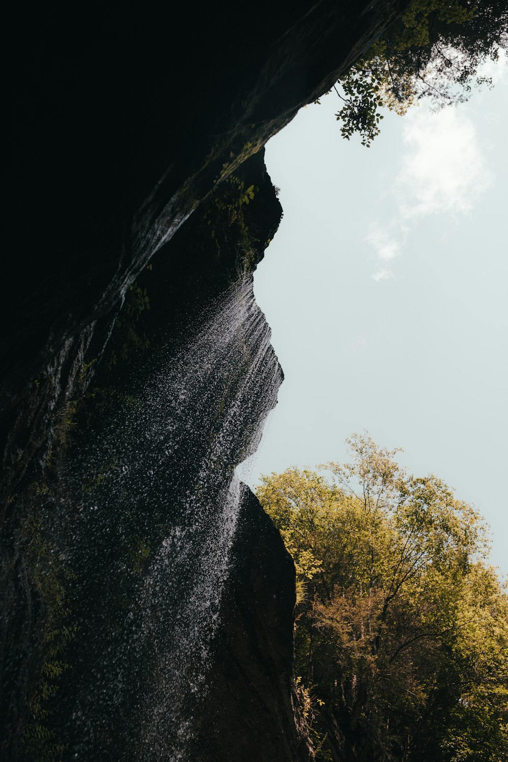 a person standing on top of a cliff