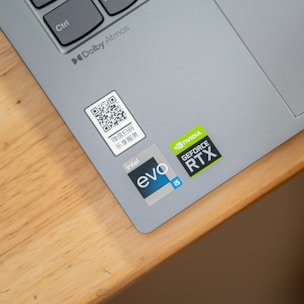 Close-up of a certification badge displayed on a laptop screen.