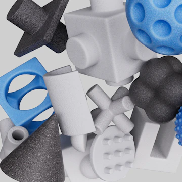 A diverse array of 3D blender models displayed on a digital interface.