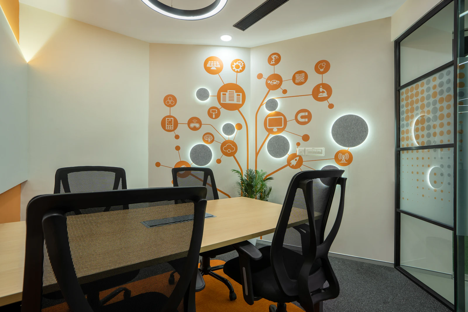 custom branded office wall mural Dubai
