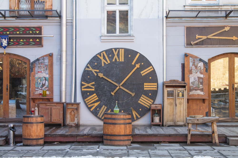 a large clock on the side of a building