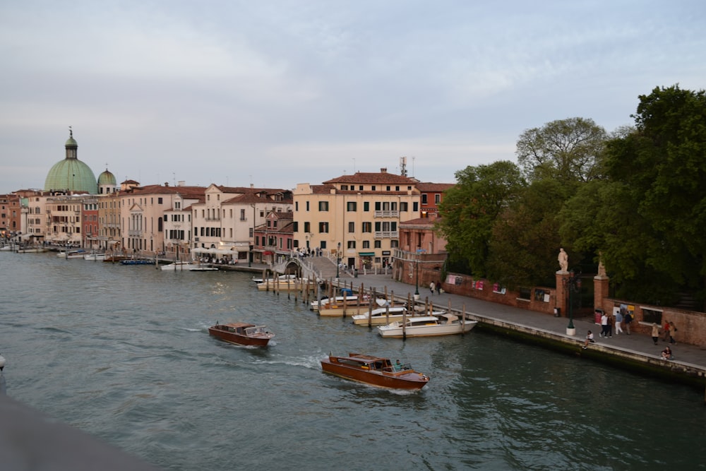 a body of water filled with lots of boats