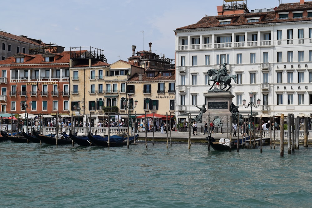 a body of water with a bunch of buildings in the background