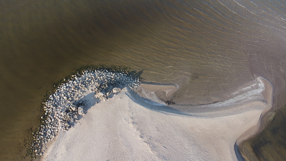 a bird's eye view of a body of water