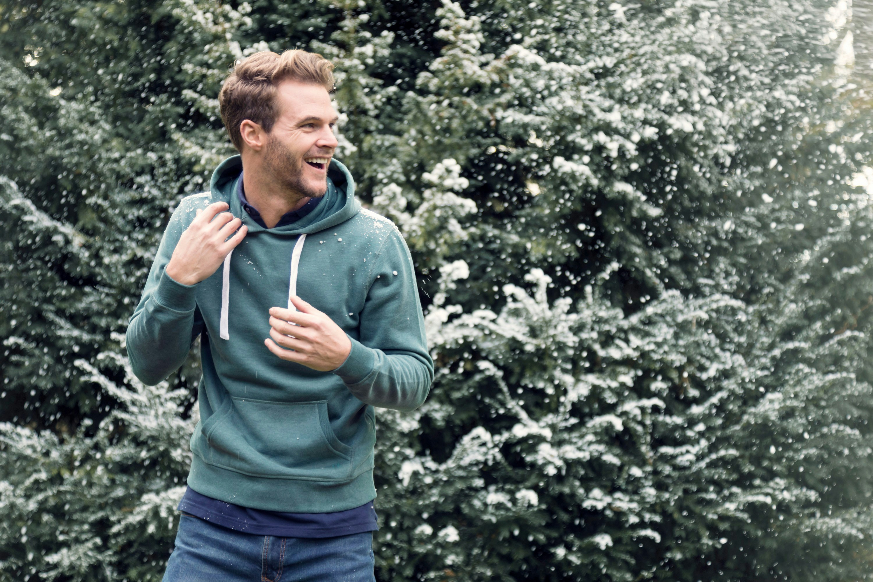 mens clean casual hoodie layering