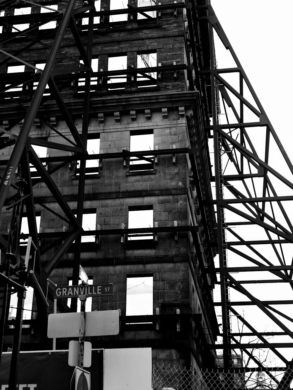 a black and white photo of an old building