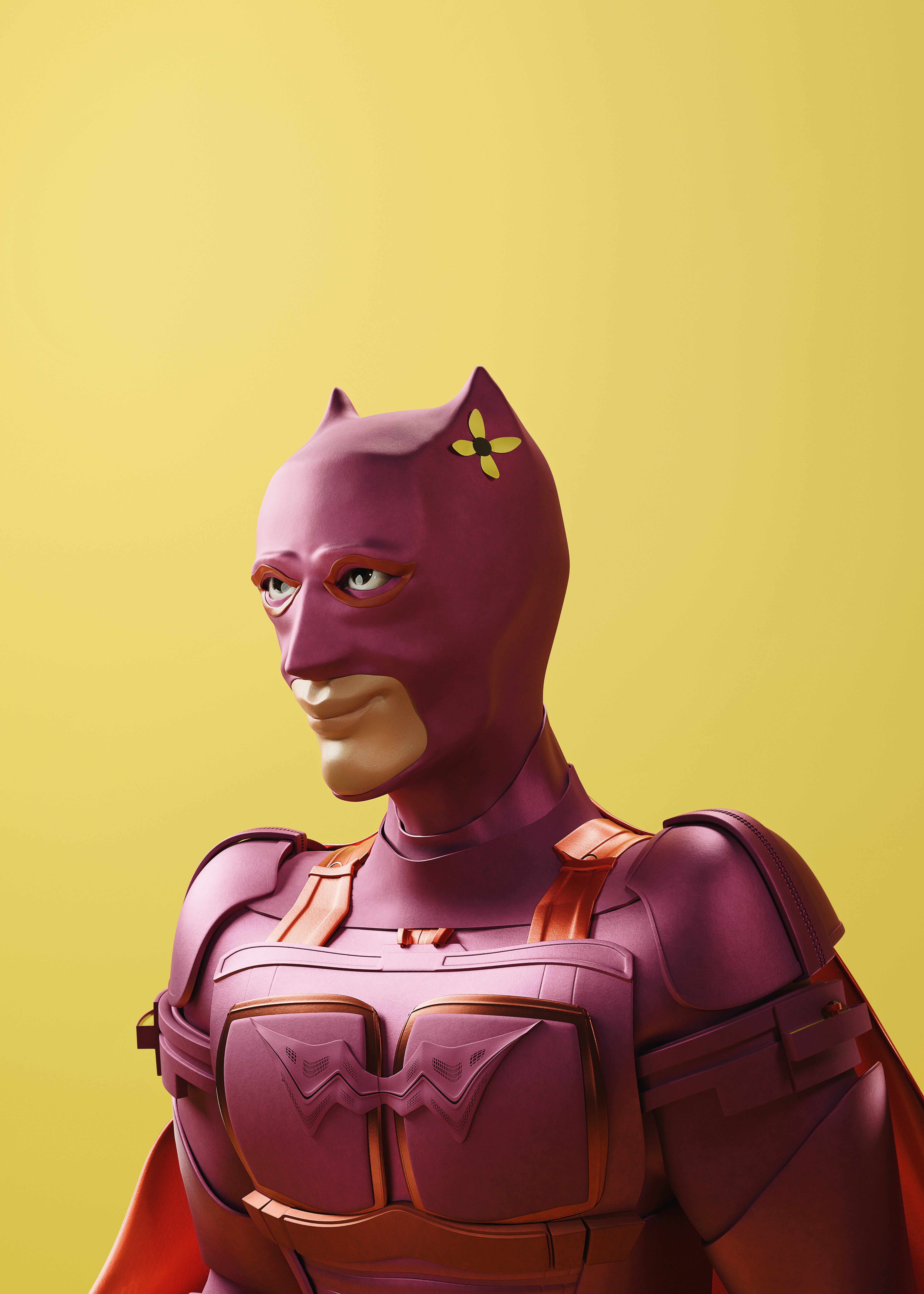 a close up of a person in a costume