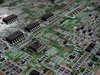 a close up of a printed circuit board