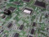 a close up of a printed circuit board