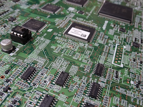 a close up of a printed circuit board