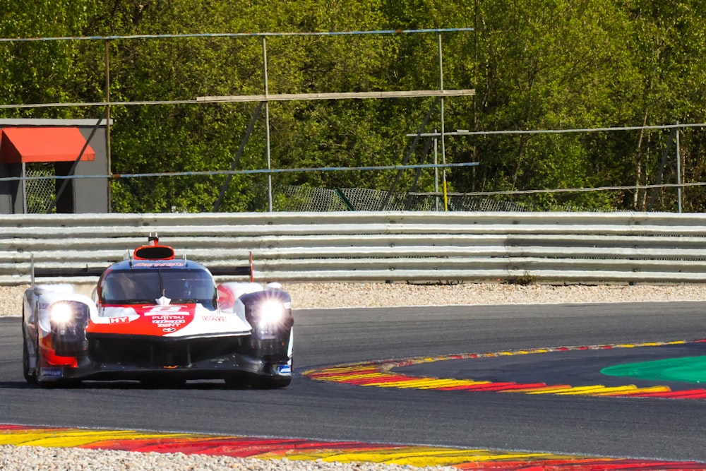 a race car driving on a race track