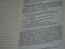 A close-up view of a page from a printed book, displaying text in a serif font. The text is laid out in paragraph form, with each line justified accordingly. The page includes a heading in bold, with some parts of the text also emphasized by bold typography. Margins are present, and the page seems to have a slightly yellowish tone, suggesting it may be from a book with an aged or classical appearance.