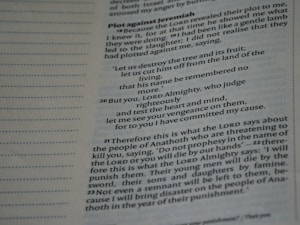 A close-up view of a page from a printed book, displaying text in a serif font. The text is laid out in paragraph form, with each line justified accordingly. The page includes a heading in bold, with some parts of the text also emphasized by bold typography. Margins are present, and the page seems to have a slightly yellowish tone, suggesting it may be from a book with an aged or classical appearance.
