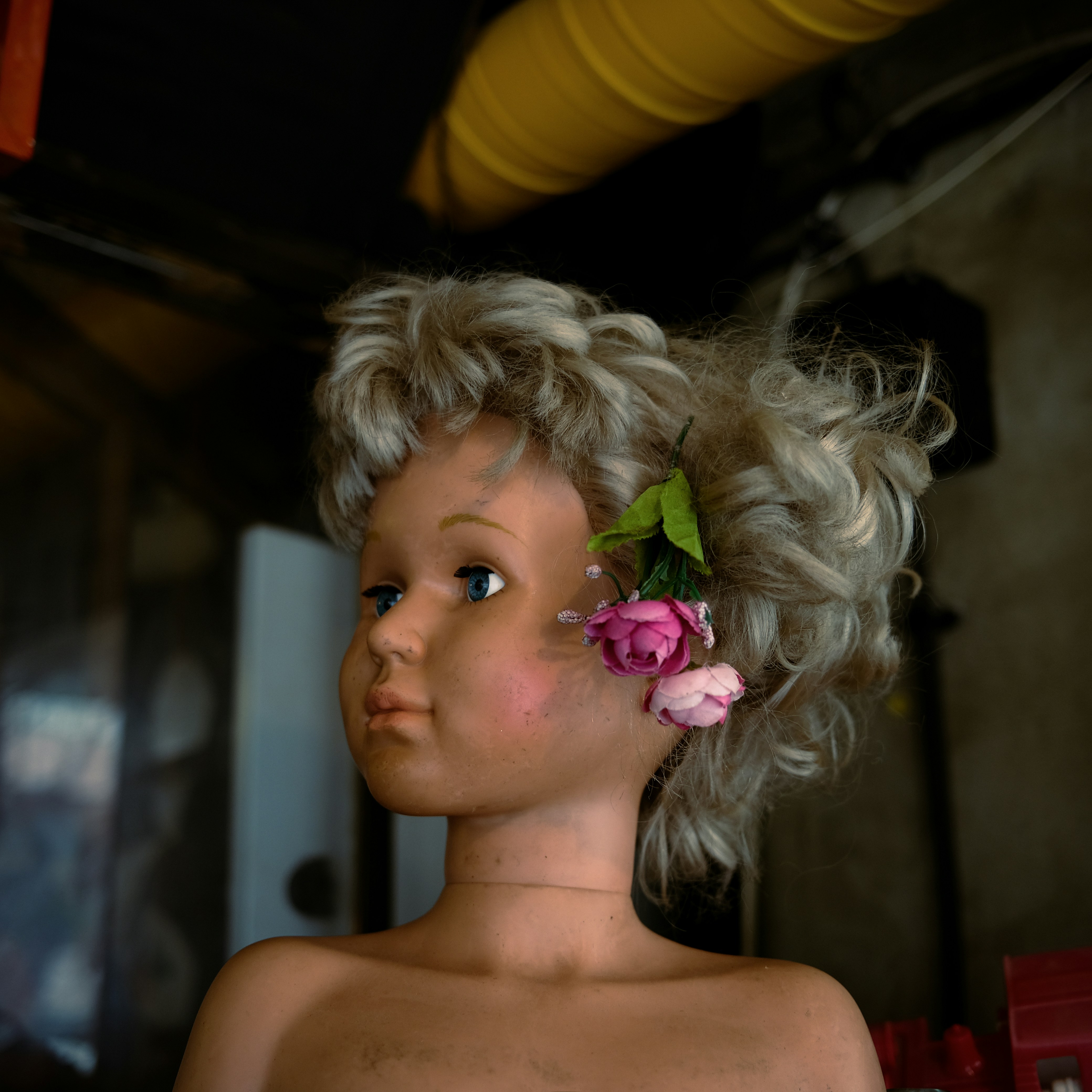 Perruque élégante rose