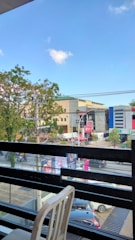 Balcony view from the suite overlooking the lively streets of Tete city.