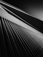 Abstract architectural lines creating dynamic patterns in monochrome.